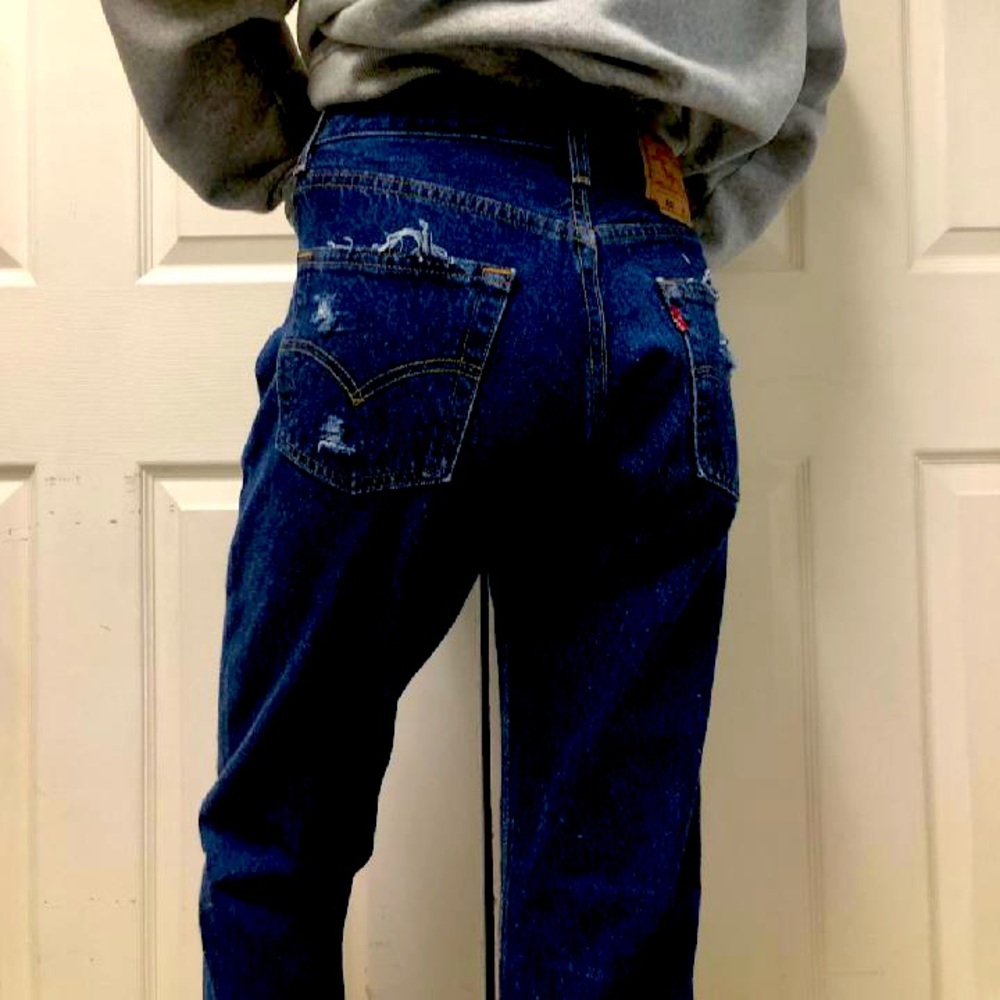 Classic Levi 501. Like new. Custom distressed.